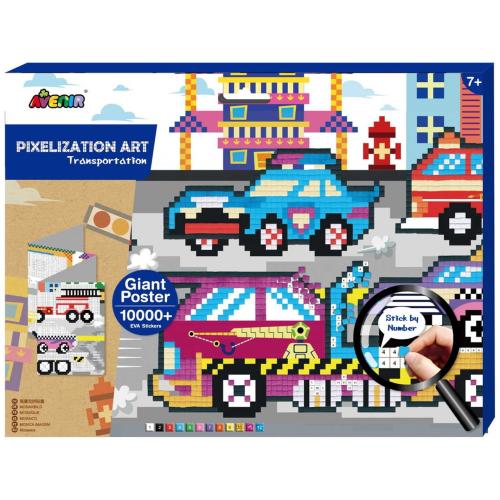 Avenir Pixelation Art Κωδ 60307 Παιδικό Παζλ με Αυτοκόλλητα 1 Τεμάχιο - Transportation